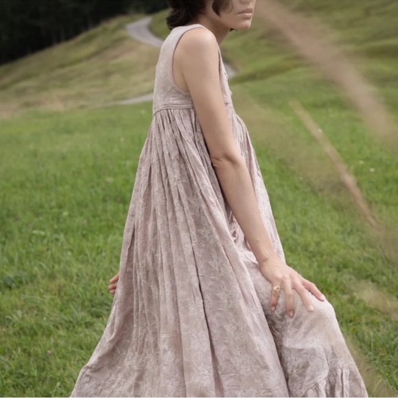 Daughters of India Ishya Gown Dress Soft Mushroom Pink Size XS - Picture 2 of 6